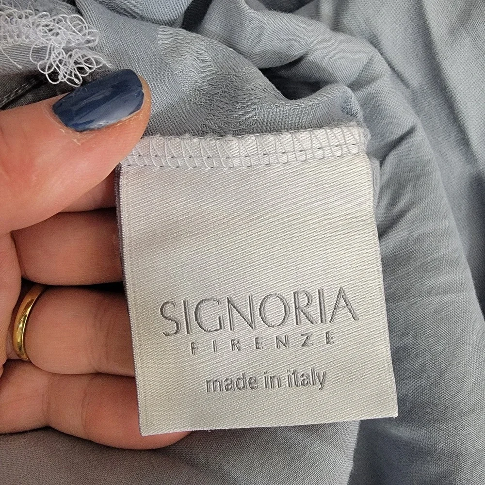 Signoria Firenze Made In‎ Italy Duvet Cover 100% Cotton Full/Queen Blue Swirls